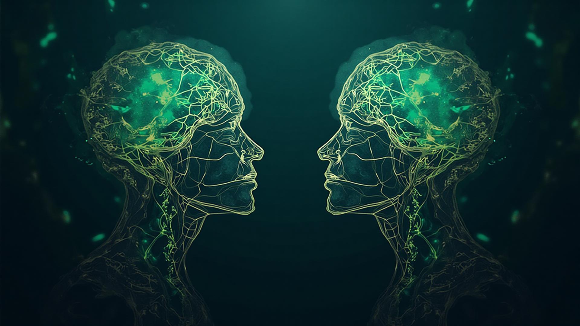 two humans are facing each other